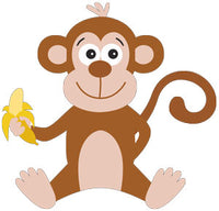 PAPER TRANSFER MONKEY WITH BANANA - PT-MONKEY 2